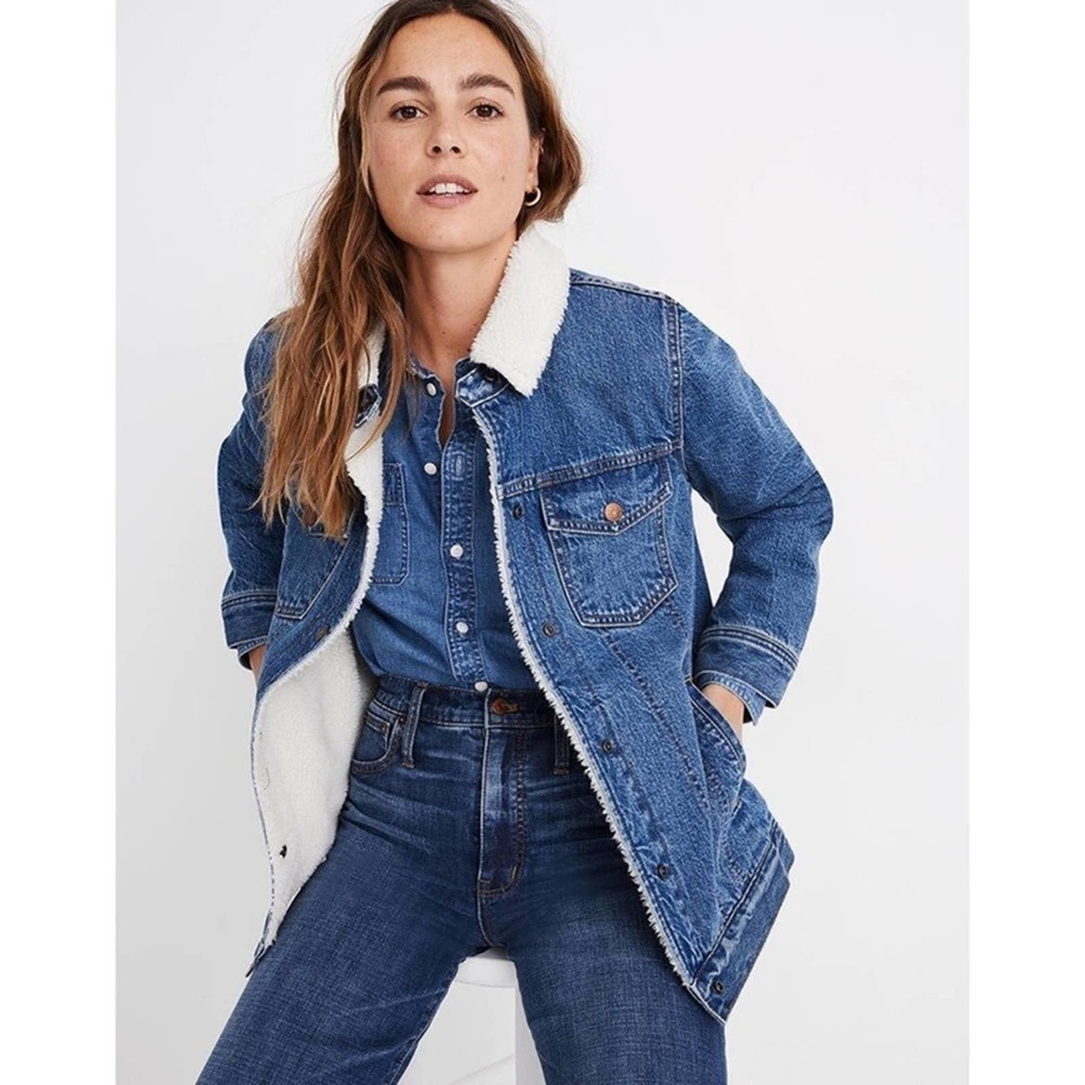 Madewell Oversized Jean Jacket Pinehill Wash: Sherpa Edition